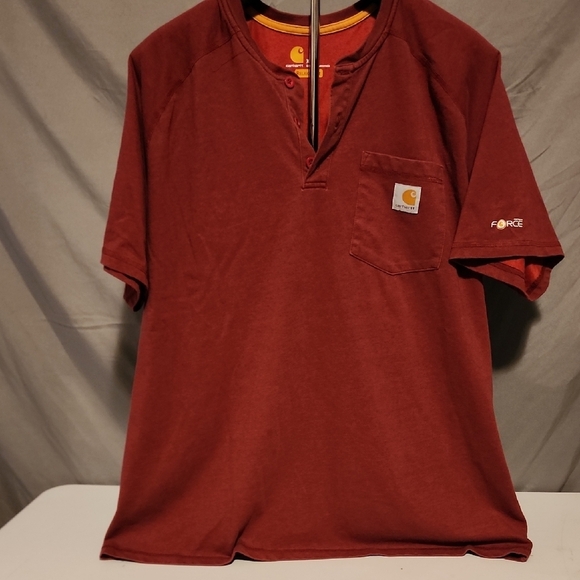 Carhartt Red Casual Button Down Shirt Essential Style - Picture 1 of 6